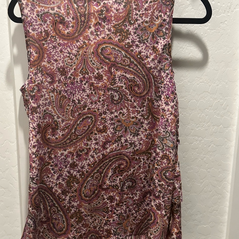 Roz & Ali Pink Paisley Ruffle Blouse - Picture 4 of 6